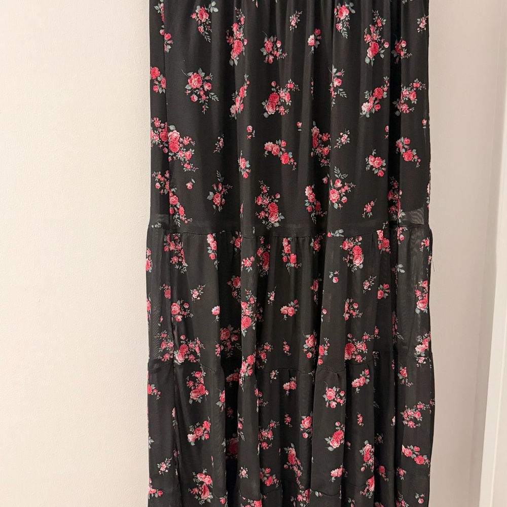 Floral Black and Pink Women's Skirt